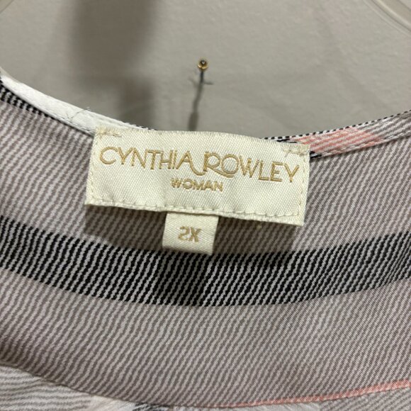 Cynthia Rowley Woman Striped Sleeveless Wrap Front Top size 2x - Picture 5 of 8